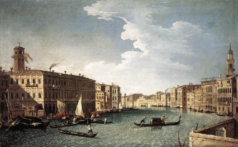 CANAL, Bernardo The Grand Canal with the Fabbriche Nuove at Rialto China oil painting art